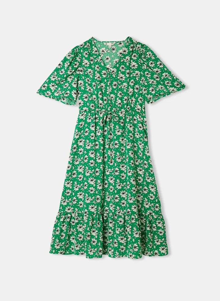 Floral Midi Dress Green