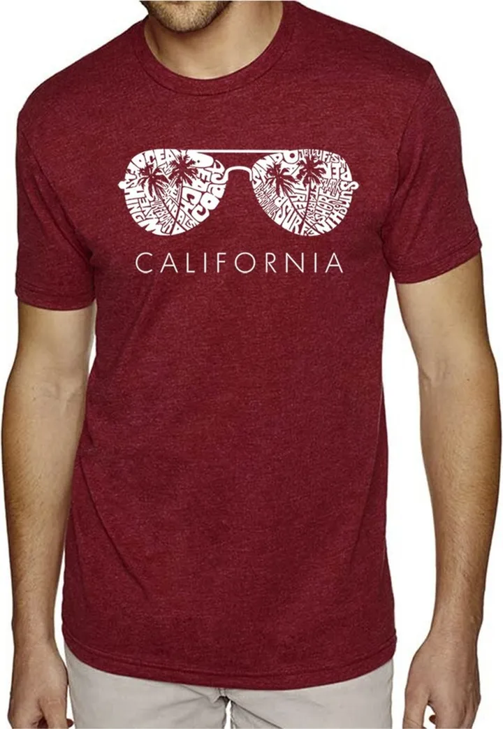 La Pop Art Men's Premium Word Art T-shirt - California Shades