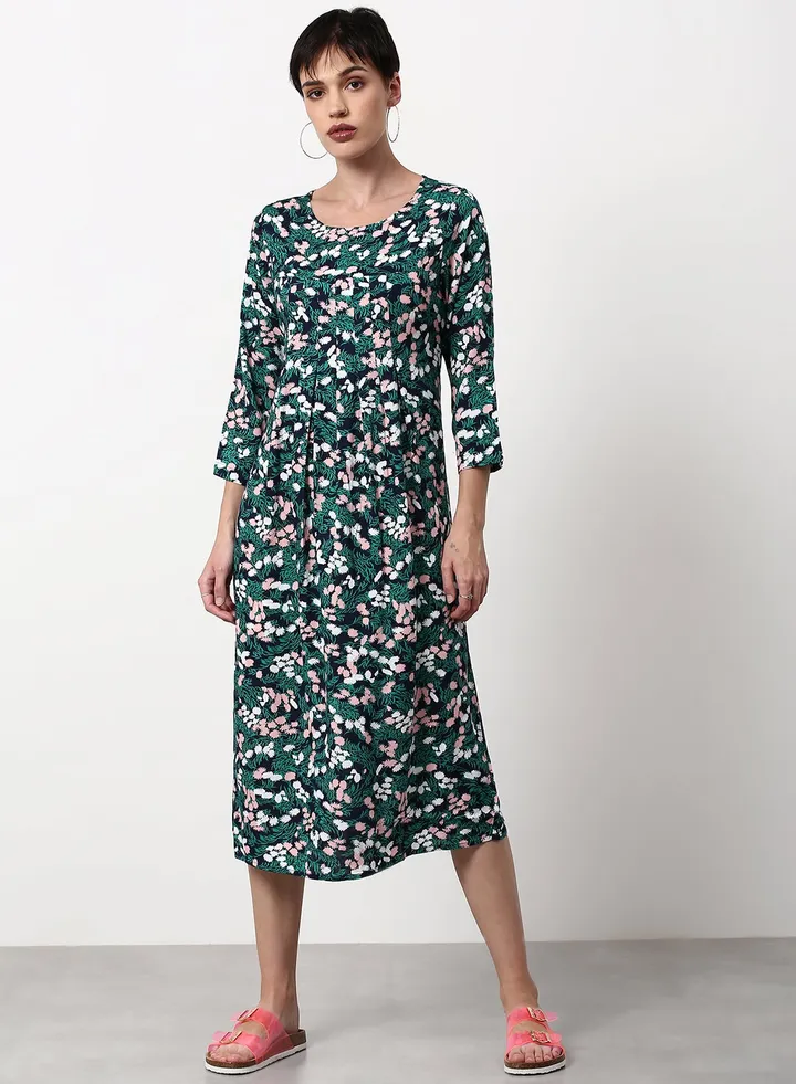 Regular Fit Casual Dress Green