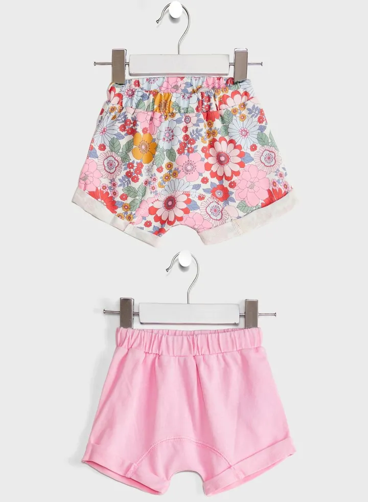 2 Pack Kids Printed Casual Shorts