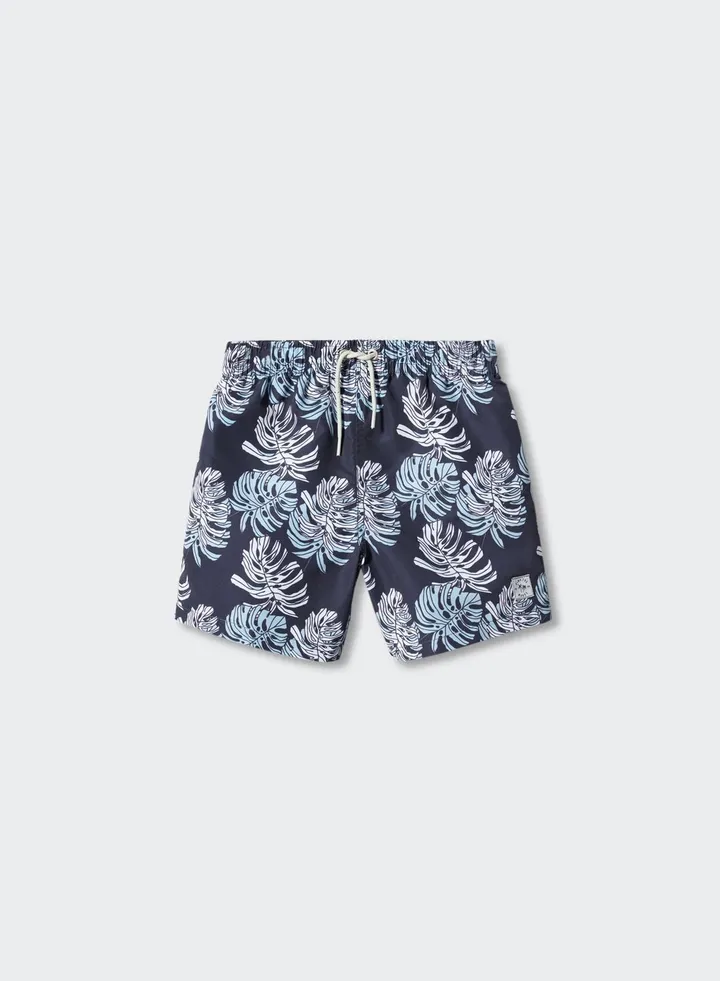 Kids Leaf Print Swim Shorts
