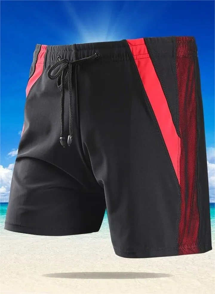 Men'S Casual Loose Swimming Trunks 3D Three-Dimensional Cut High Elasticity Beach Shorts For Breathability And Quick Drying Elastic Drawstring Design At The Waist