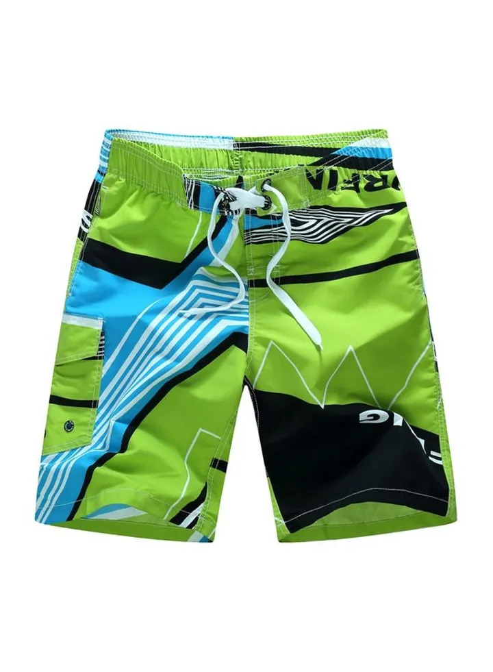 Printed Beach Shorts Green/Black