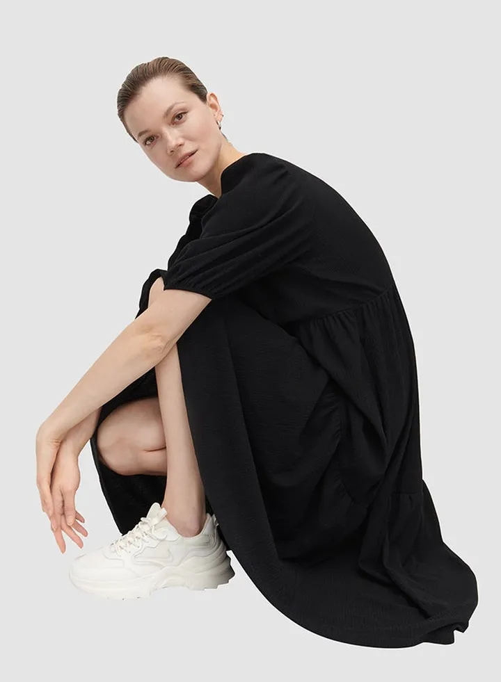 Puff Sleeve Dress Black
