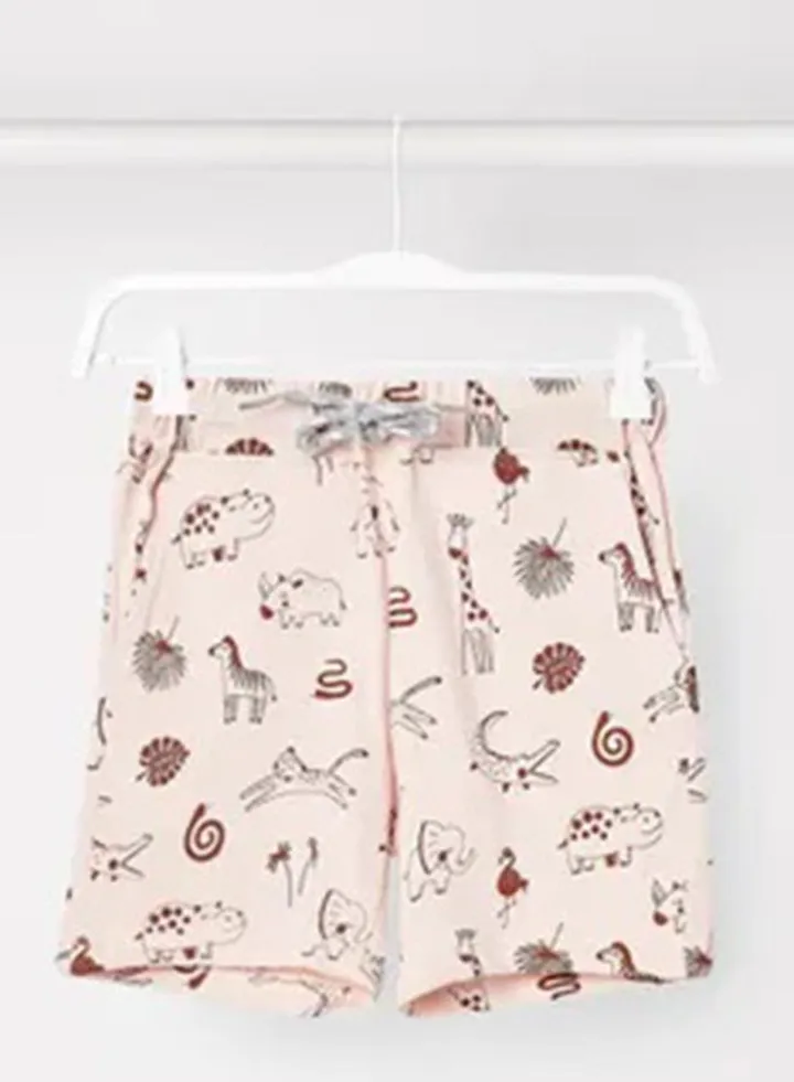 Boys Printed Shorts Light Pink/Maroon