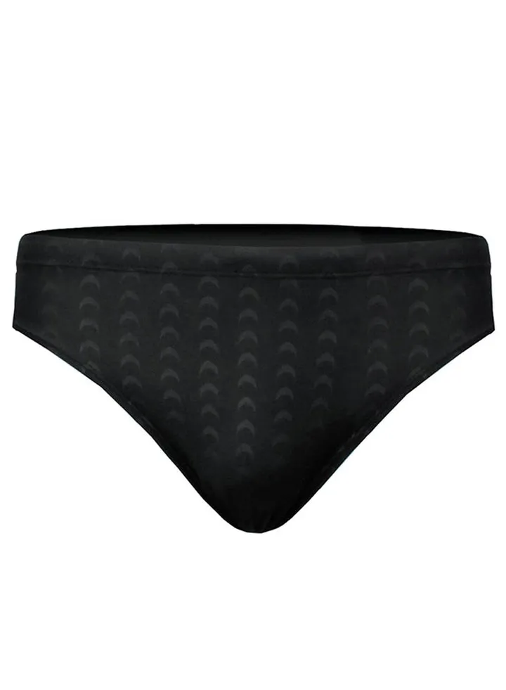 Printed Low Waist Swim Trunk Black