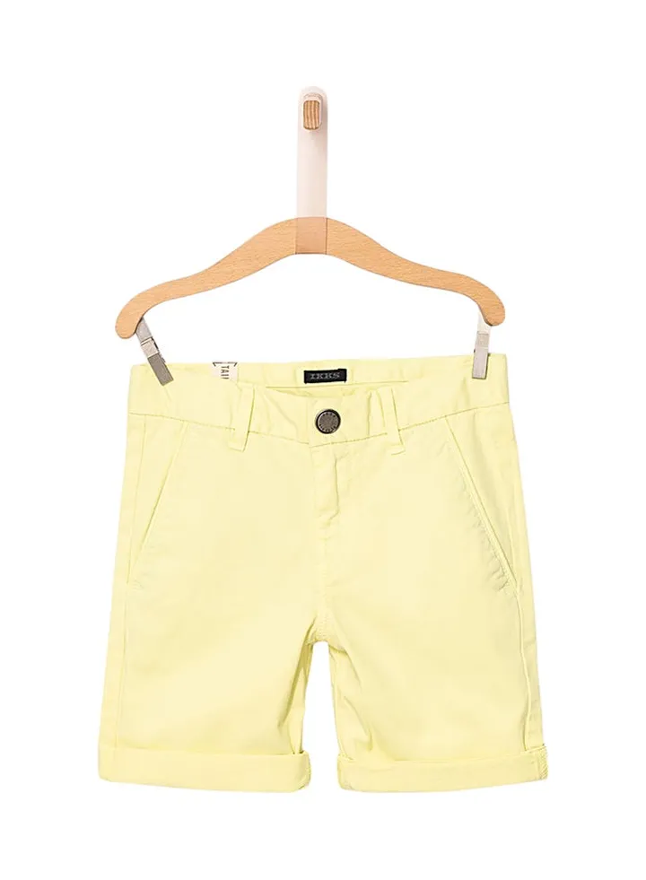 Boys Solid Chino Shorts Yellow