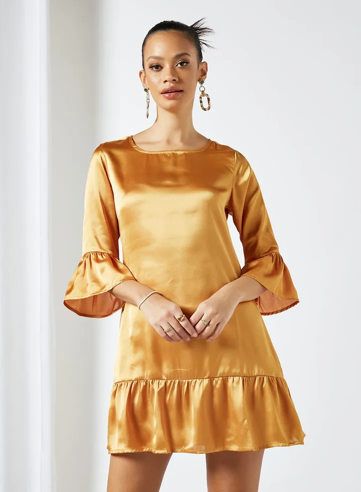 Casual Stylish Dress Gold