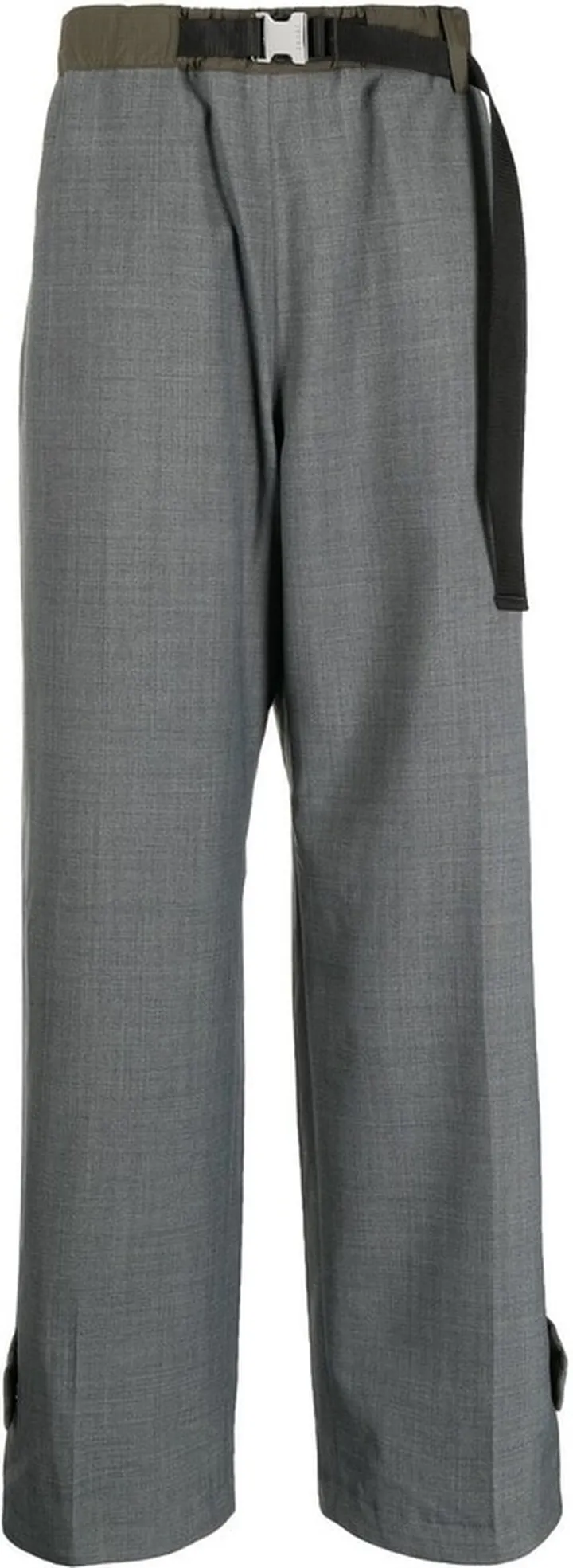 Belted-Waist Wide-Leg Trousers