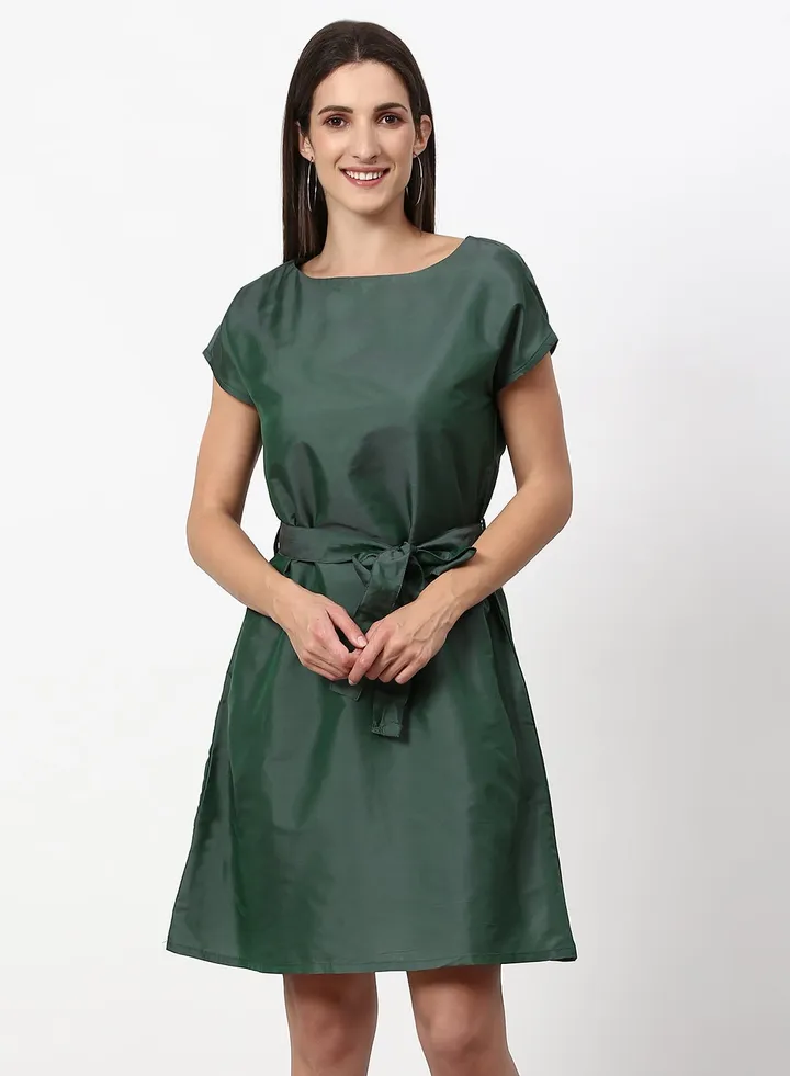 Regular Fit Casual Dress Green