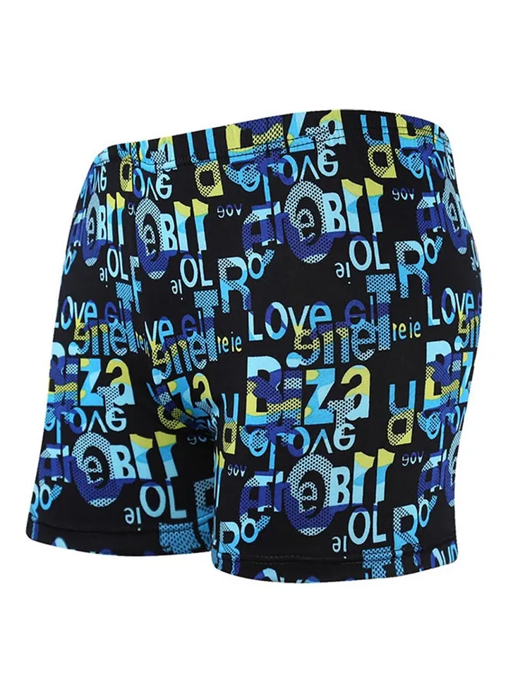 Printed Swim Shorts Black/Blue/Purple