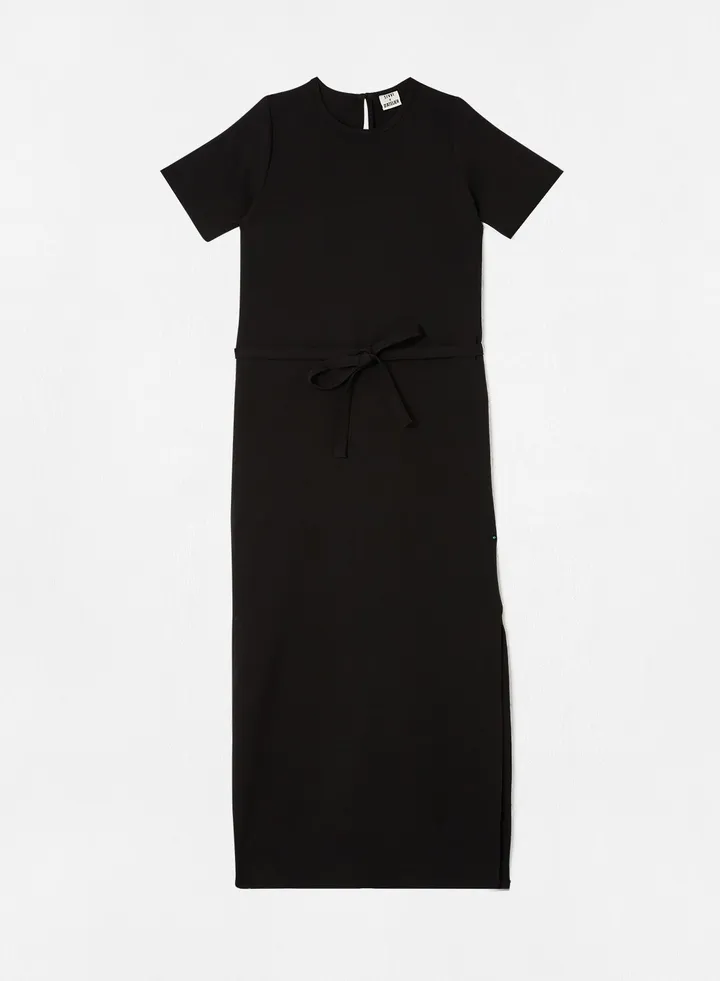 Basic Tie-Waist Dress Black