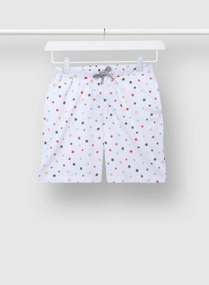 Boys Printed Shorts Light Blue/Dark Green/ Red
