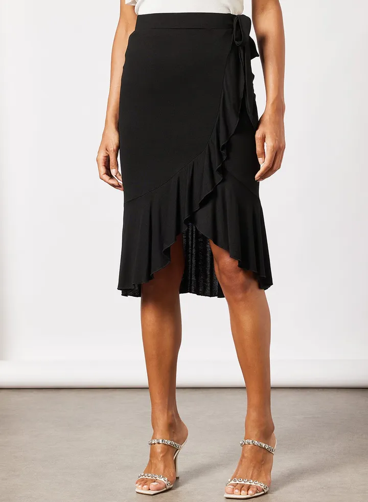 Ruffle Hem Skirt Black