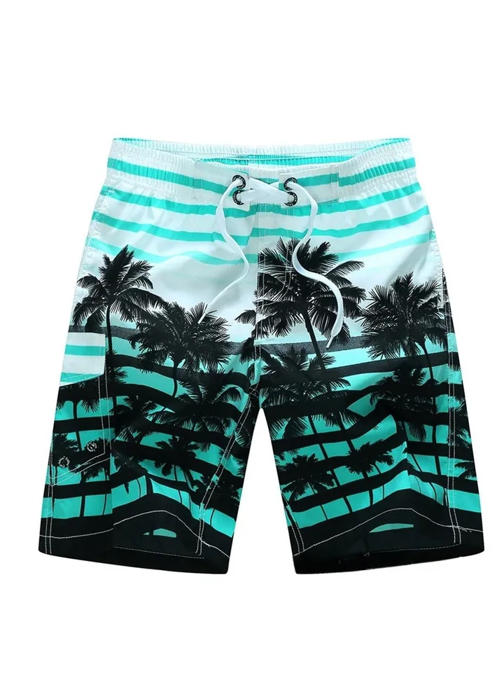 Men's Beach Casual Shorts Swimwear Summer Blue