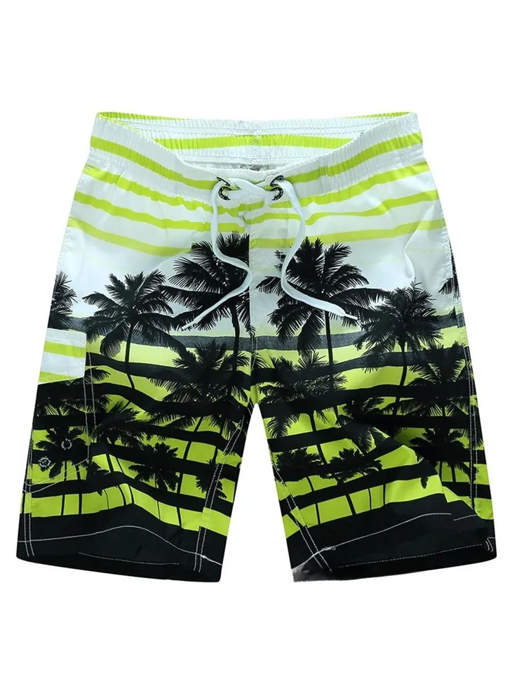 Men's Beach Casual Shorts Swimwear Summer Green