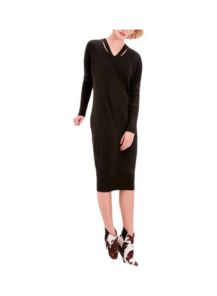 Sweater Long Sleeves Dress Black
