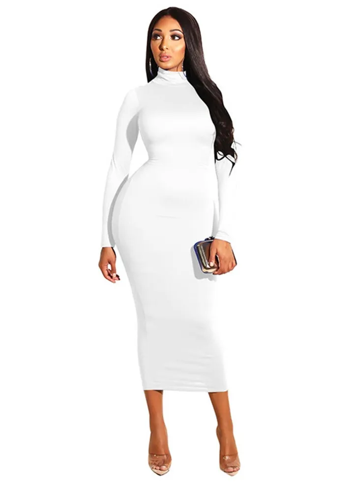 Solid Bodycon Dress White