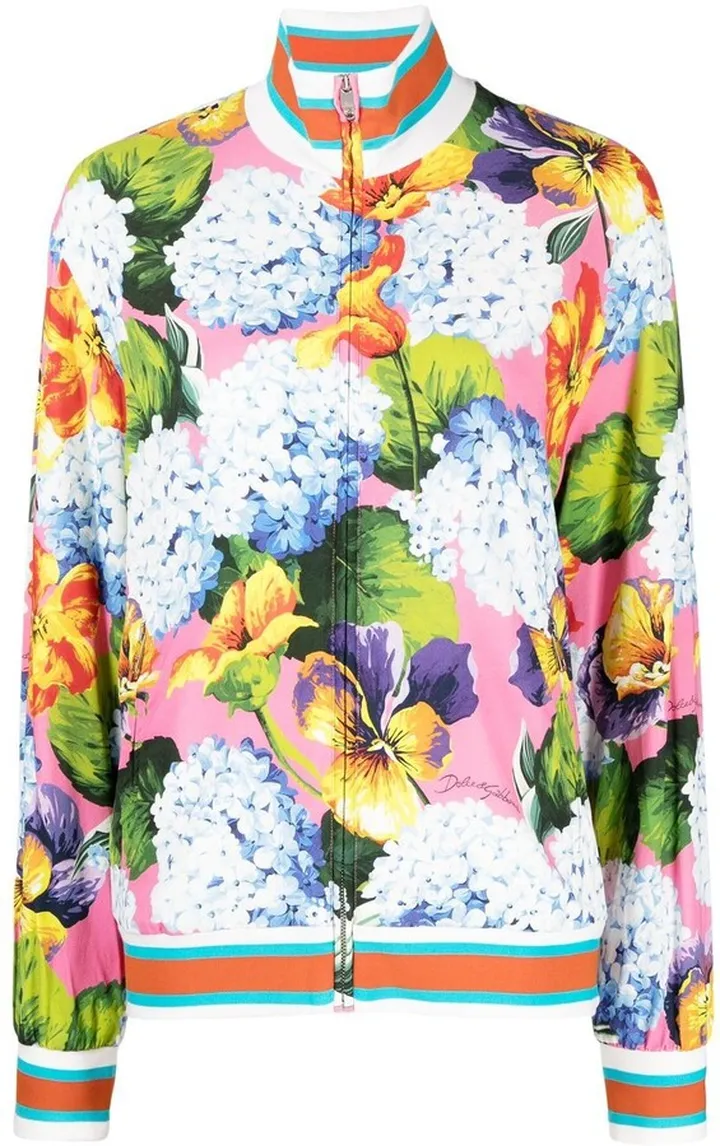 Floral-Print Bomber Jacket