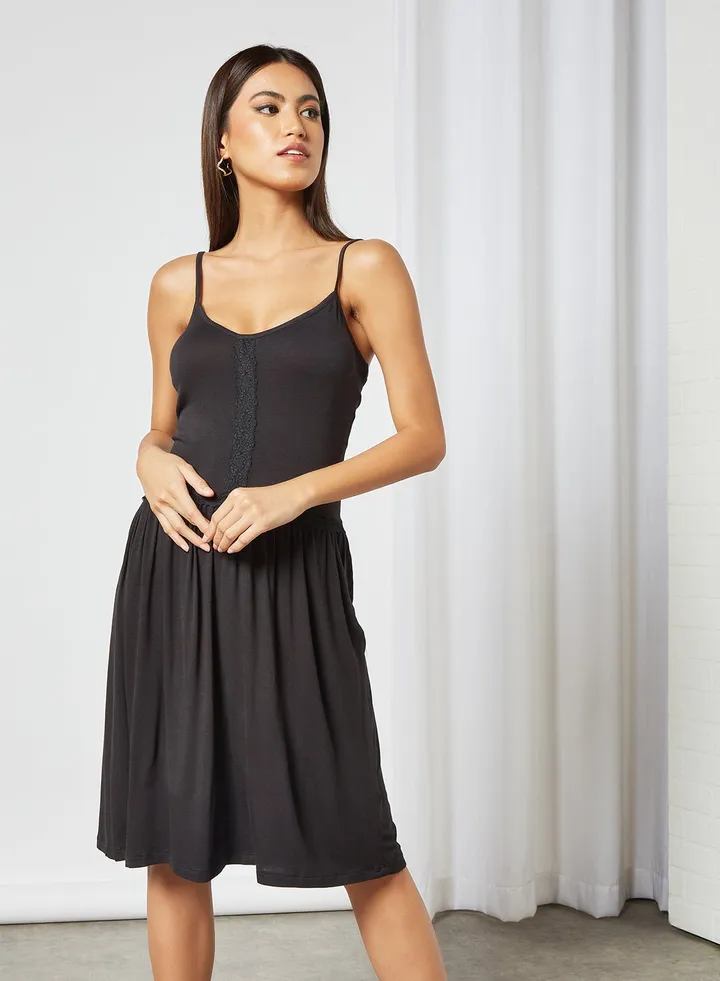 Casual Midi Dress Black