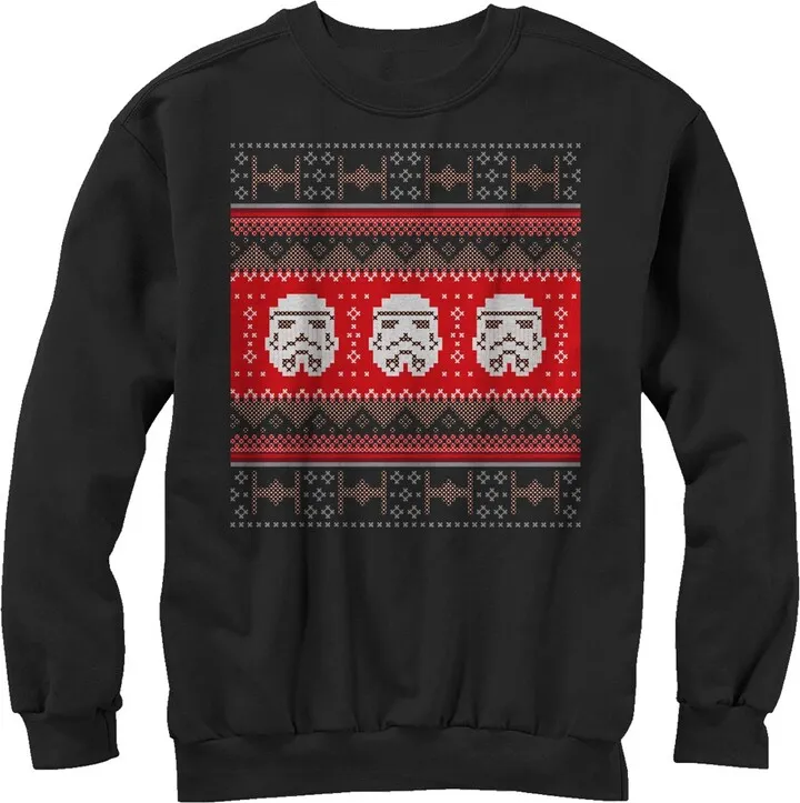 Men's Star Wars Ugly Christmas Stormtrooper Sweatshirt - Black - Large