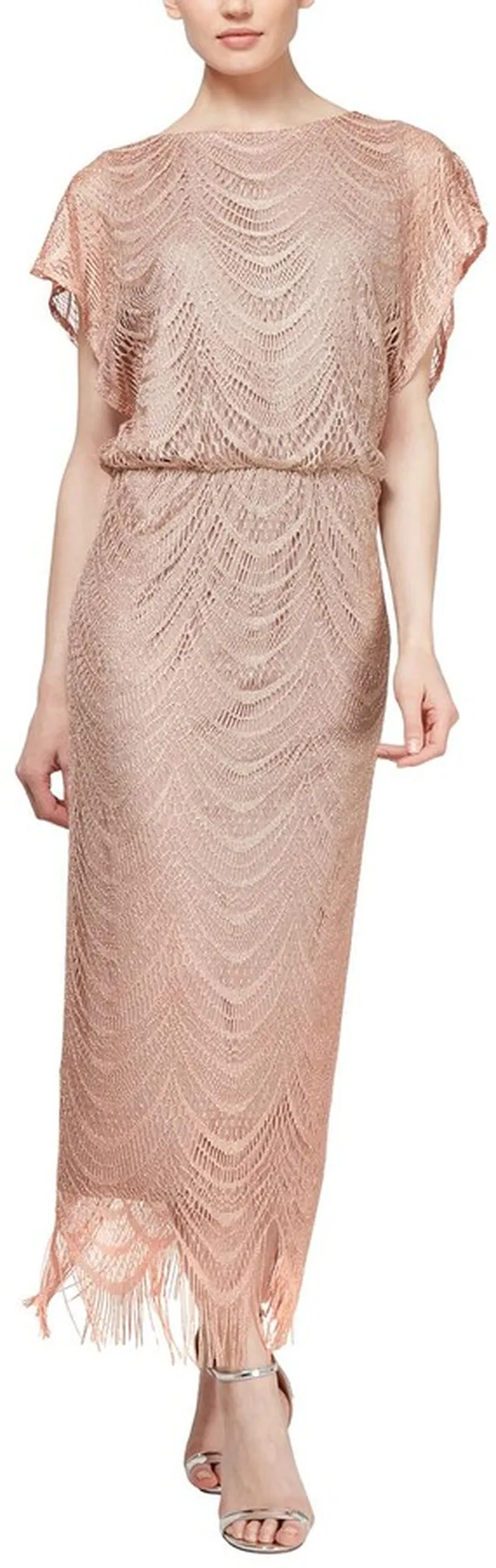 Long Crochet Blouson Dress