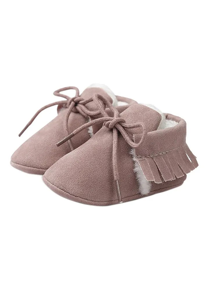 Thicken Solid Tassel Shoes Light Purple
