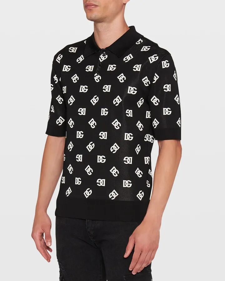 Men's DG Monogram Knit Polo Shirt