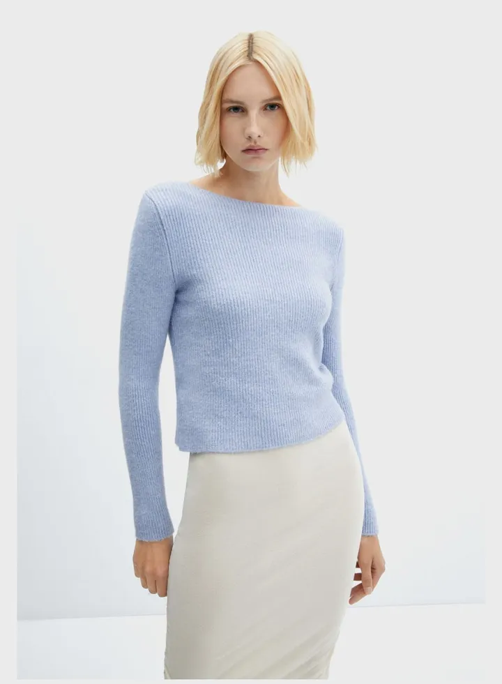 Boat Neck Knitted Sweater