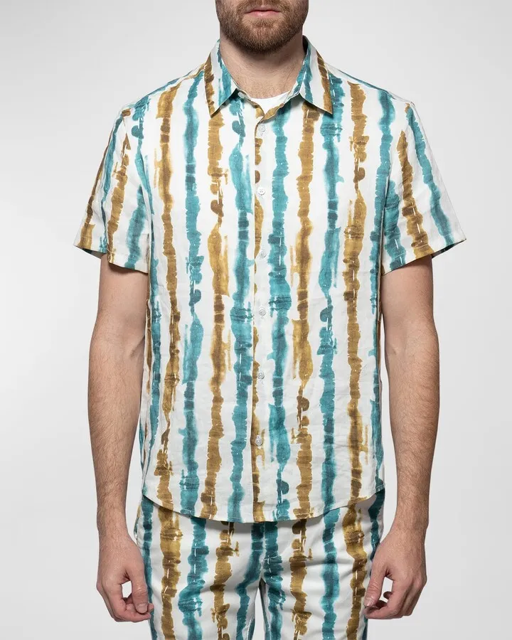 Men's Craig Tie-Dye Button-Front Shirt