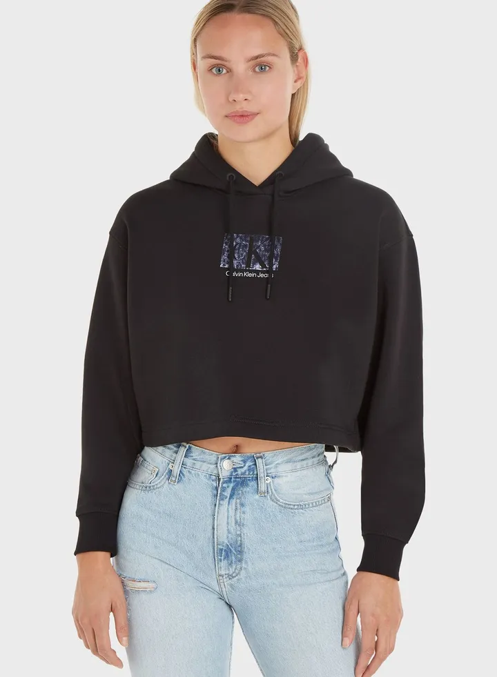 Logo Crop Hoodie