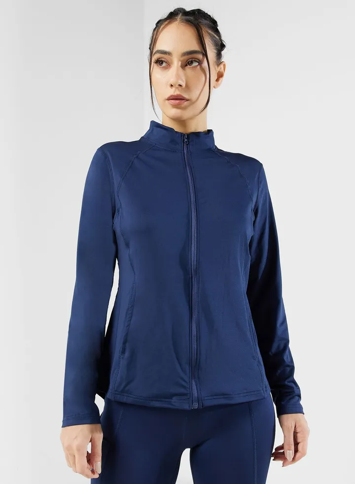 Zip Through Pocket Detail Jacket