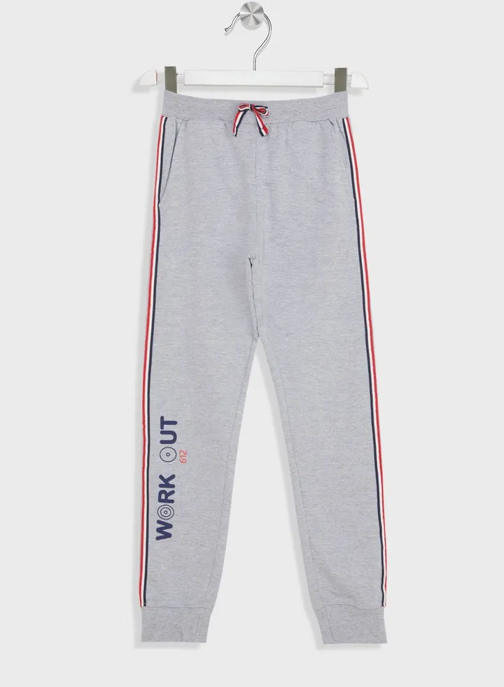 Boys Piping Printed Jogger