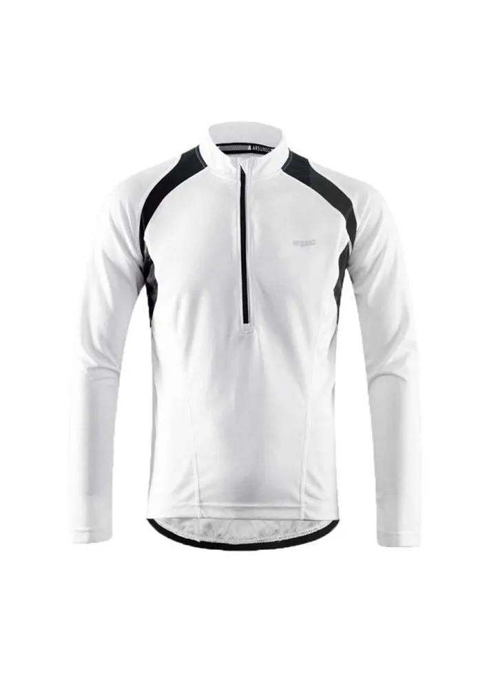 Long Sleeves Cycling Jersey White/Black