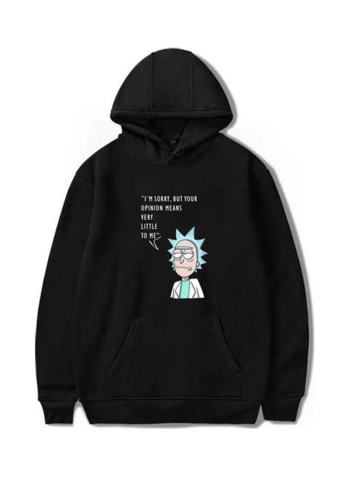 Casual Printed sweatshirt Black