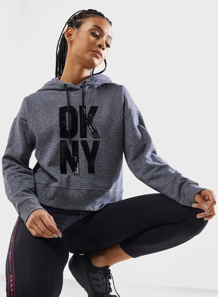 Graphic Sequin Detail Hoodie