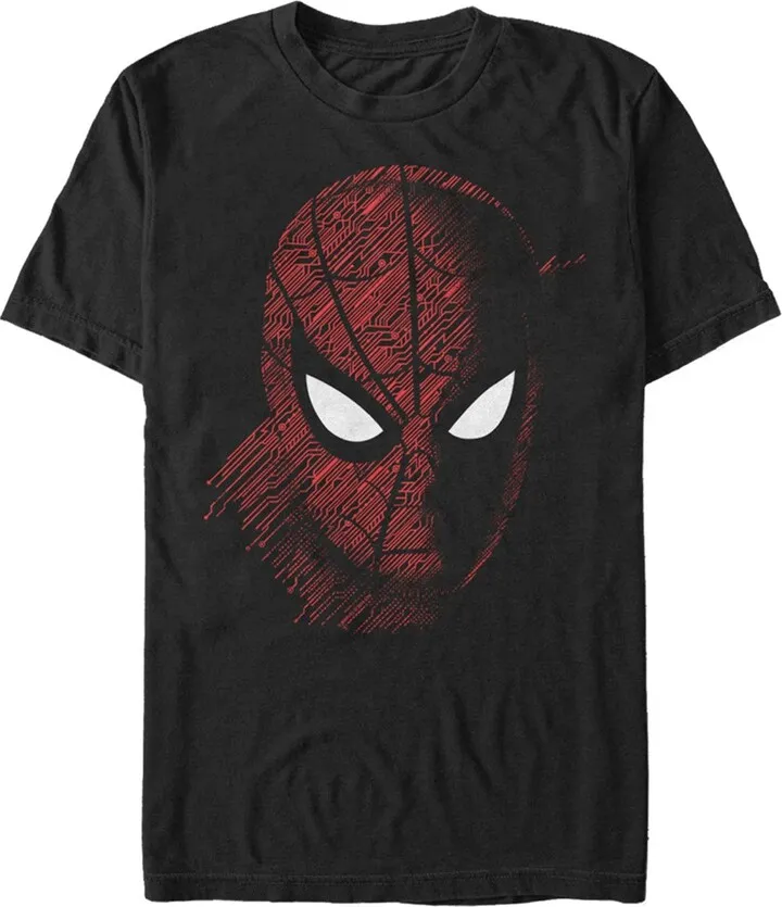 Men's Marvel Spider-Man: Far From Home Tech Pattern T-Shirt - Black - 1X Big Tall