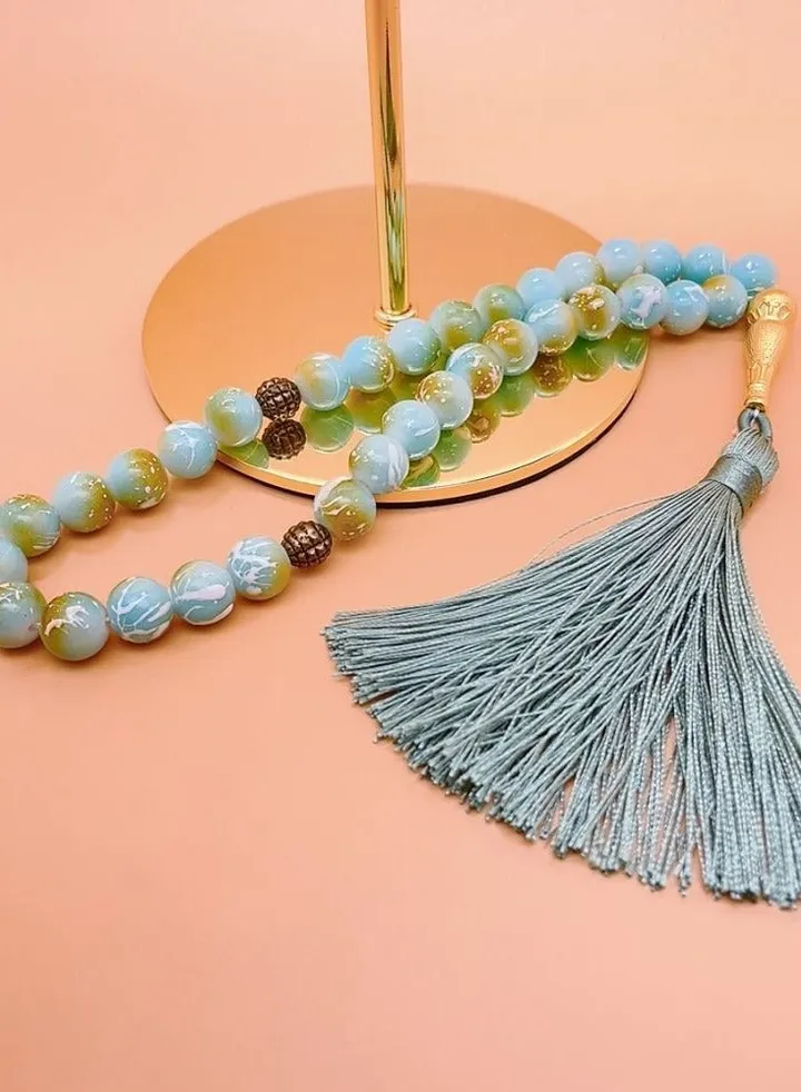 3 Pack/33 Glass Tassel Prayer Beads/Tasbih/10mm
