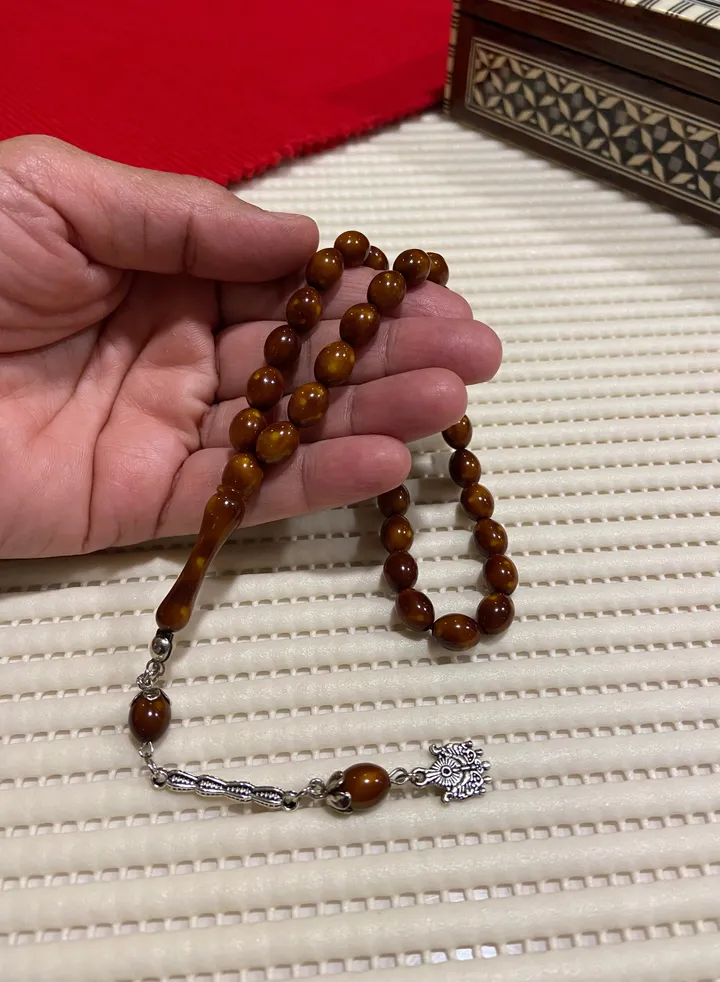 Small Faturan Bakelite Prayer Beads For Men 33 Beads Size 8mm x 10.5mm