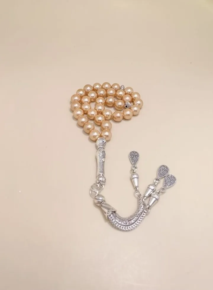 33 Natural Mother Of Pearl Rosary Beads/Tasbih/8mm