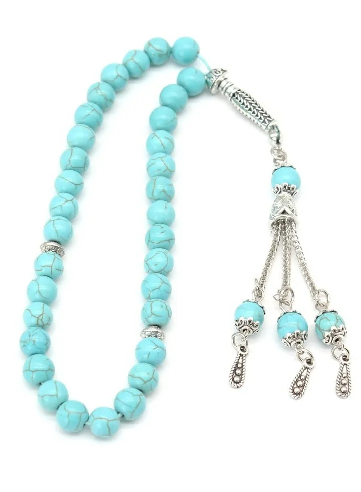 33 Pieces 8mm Round Blue Beads for man
