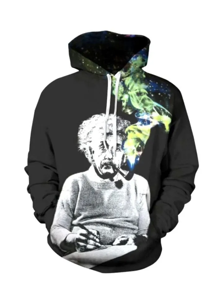 Printed High Neck Sweatshirt Black/Grey