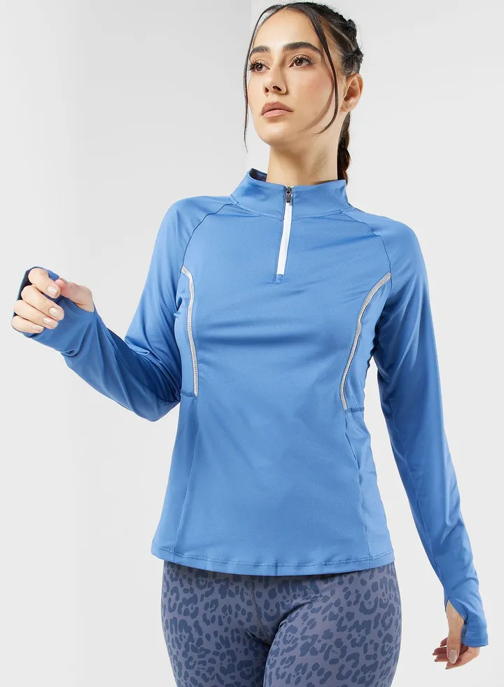 Contrast Zip Through Detail Jacket