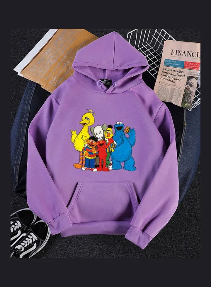 Long Sleeves Hoodie Purple