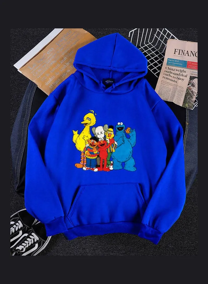 Long Sleeves Hoodie Blue
