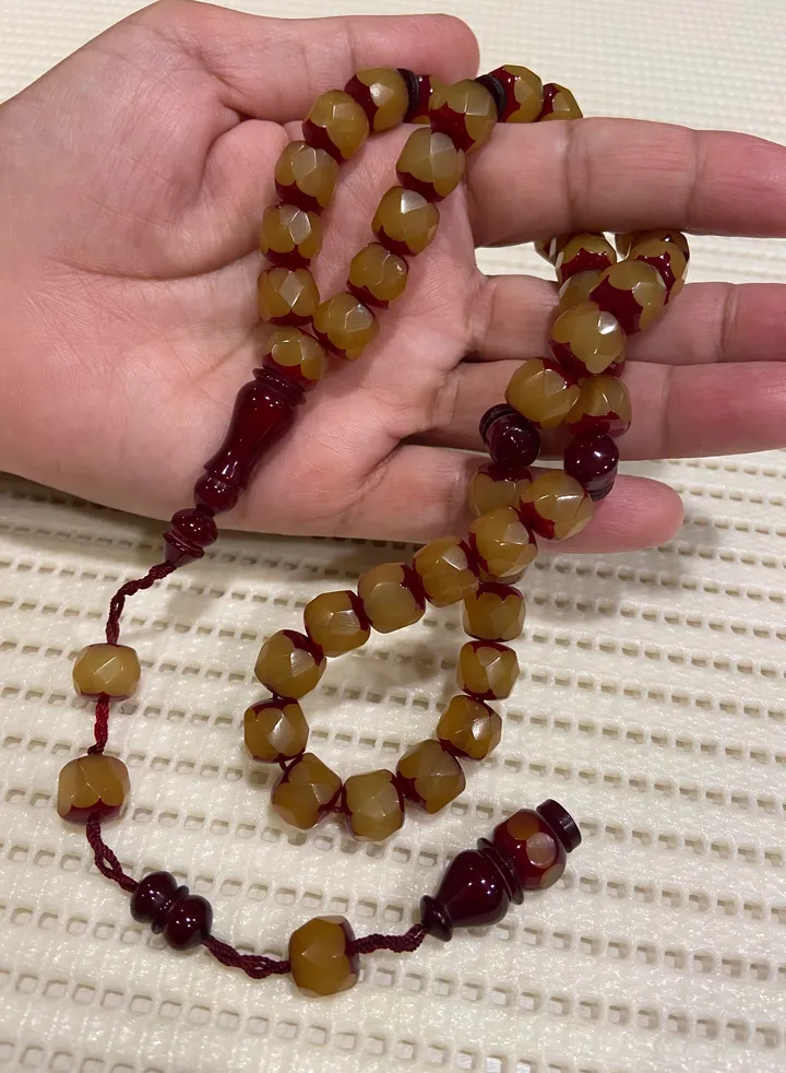 German Faturan Bakelite Prayer Beads For Men 45 Beads Size 10.6mm x 10.1mm