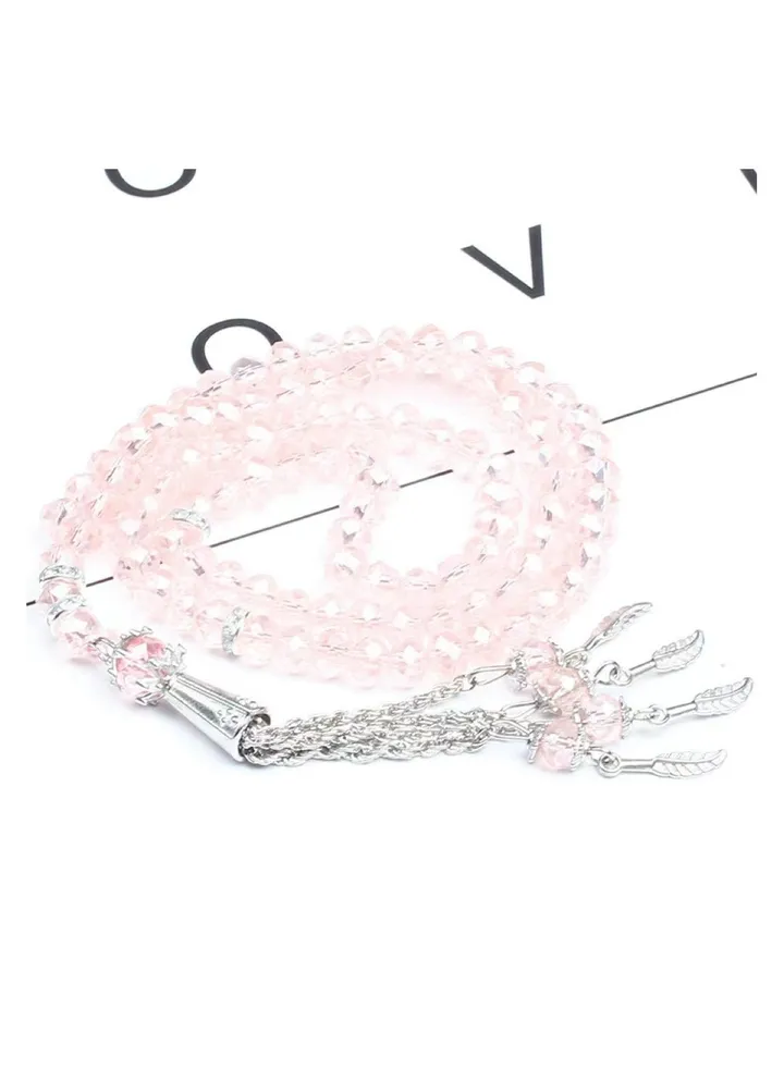 33 Pieces 5*7mm Pink Artificial Crystals Beads Tasbih