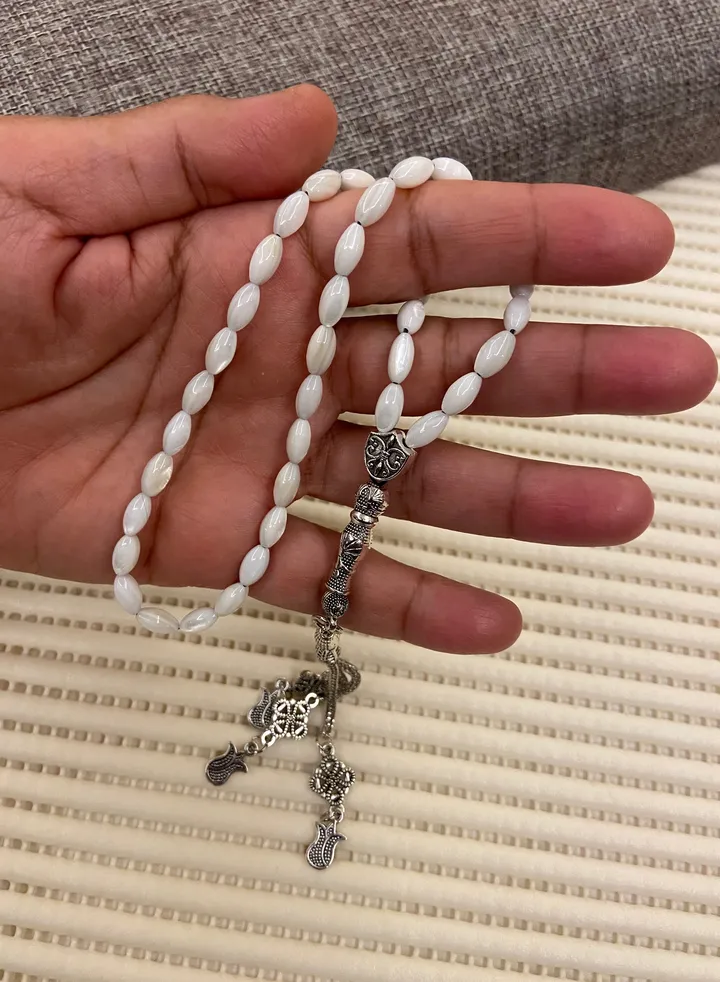 Natural Seashell Prayer Beads For Men 39 Beads Size 4mm