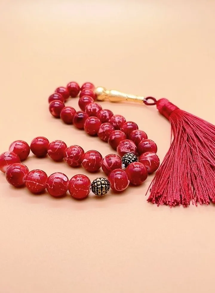 3 Pack/33 Glass Tassel Prayer Beads/Tasbih/10mm
