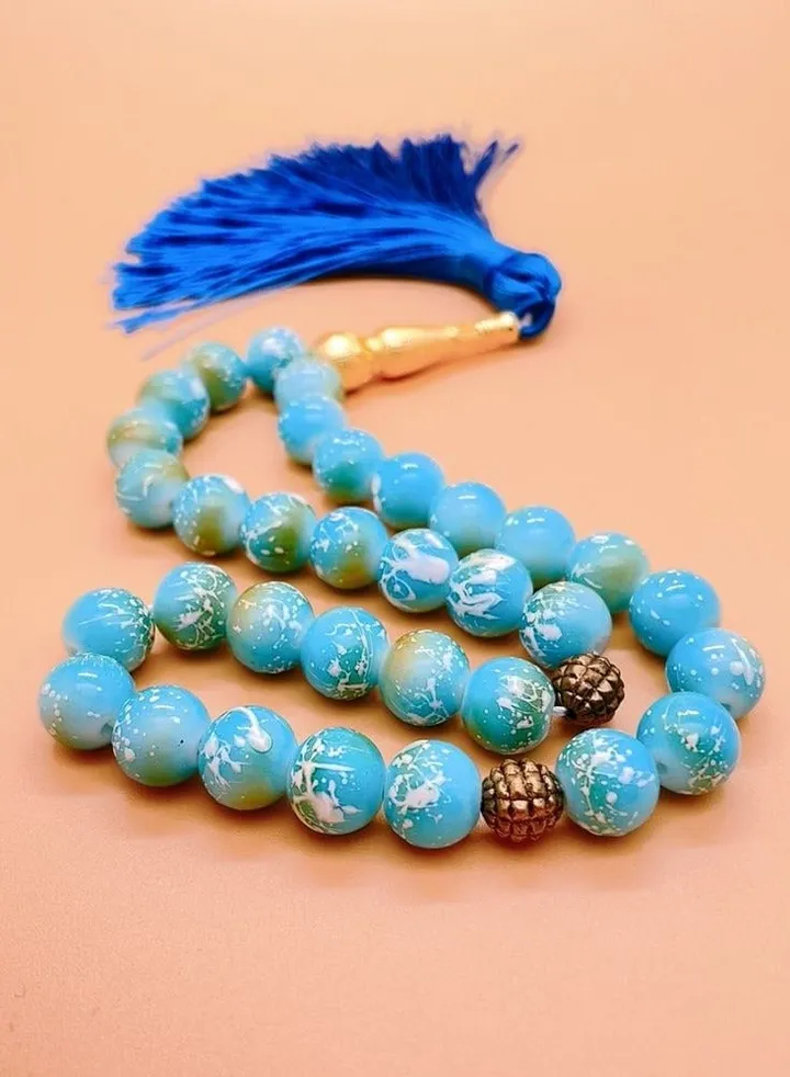 3 Pack/33 Glass Tassel Prayer Beads/Tasbih/10mm